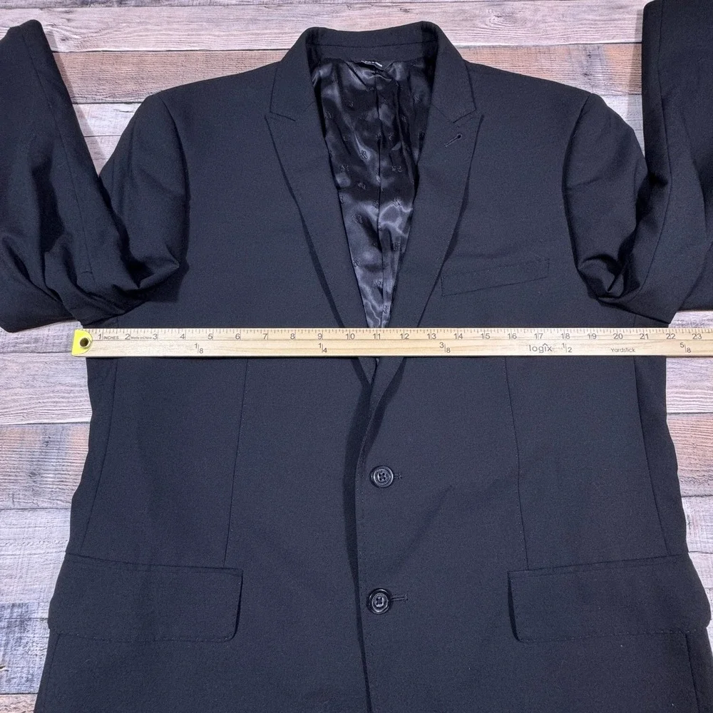 Rock &‎ Republic Mens Blazer Suit Jacket Black 42R Wool Blend Two Button